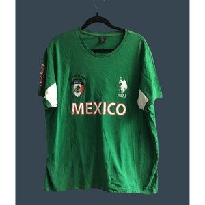 U.S. POLO ASSN.MENS GREEN MEXICO GRAPHIC 100%COTTON CREW NECK SHORT SLEEVE SZ XL